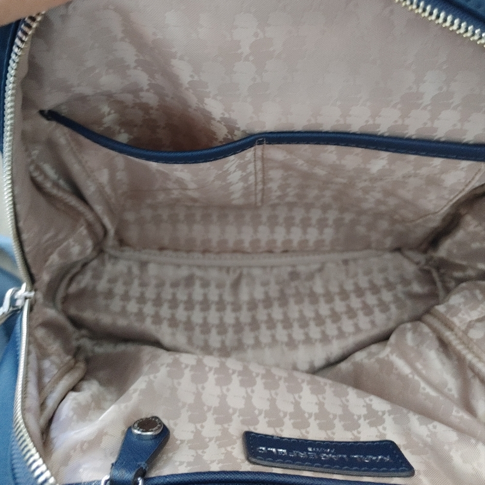 Karl Lagerfeld Navy Nylon Backpack - Picture 5 of 16